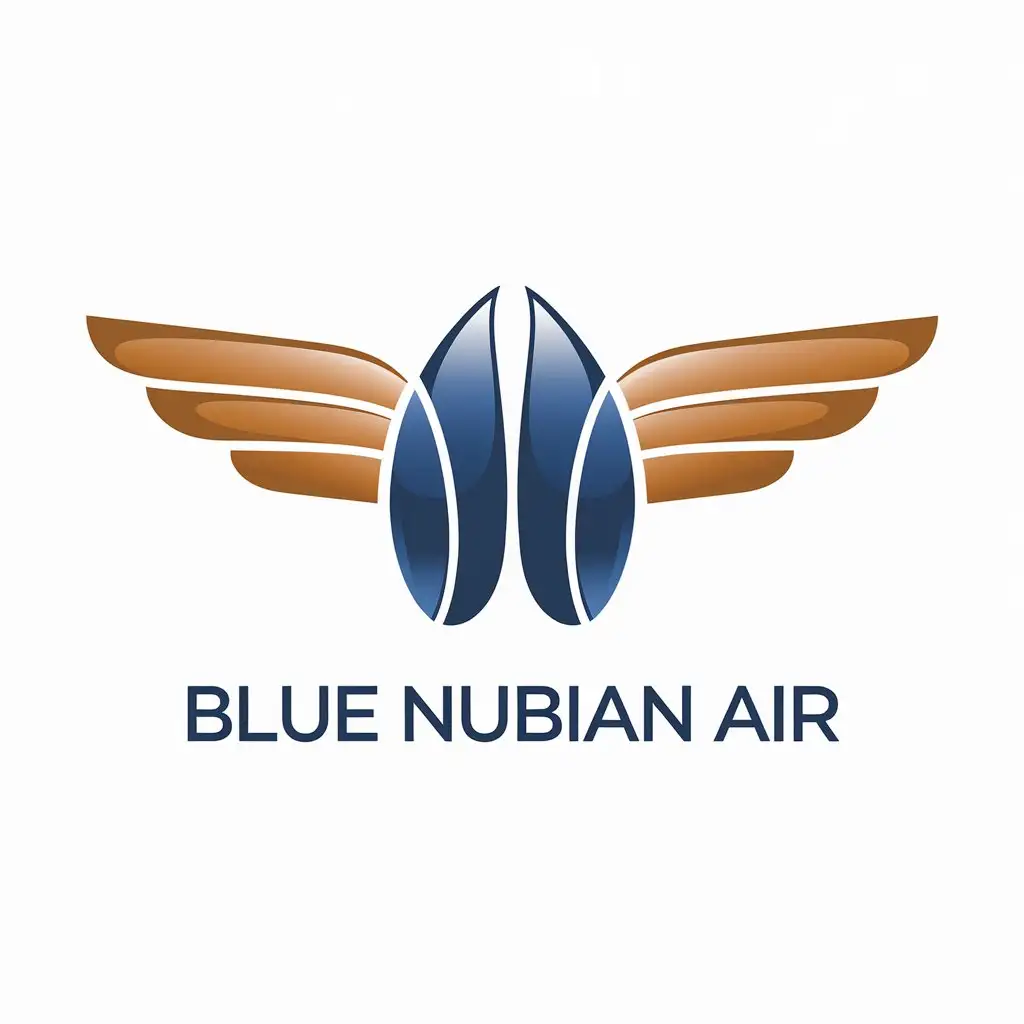 LOGO Design for Blue Nubian Air Sudanese Airline Symbol with Minimalistic Style for Aviation Industry