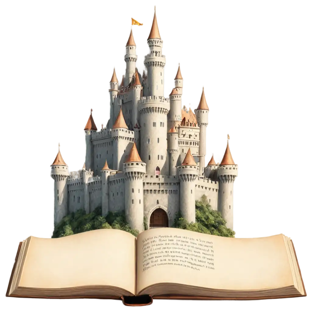 PNG-Image-of-a-Solitary-Reading-Kingdom-Castle-Enhancing-Online-Presence-with-Transparency