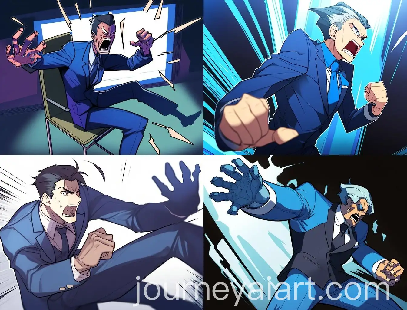 Angry-Man-in-Blue-Suit-Attacking-with-Chair