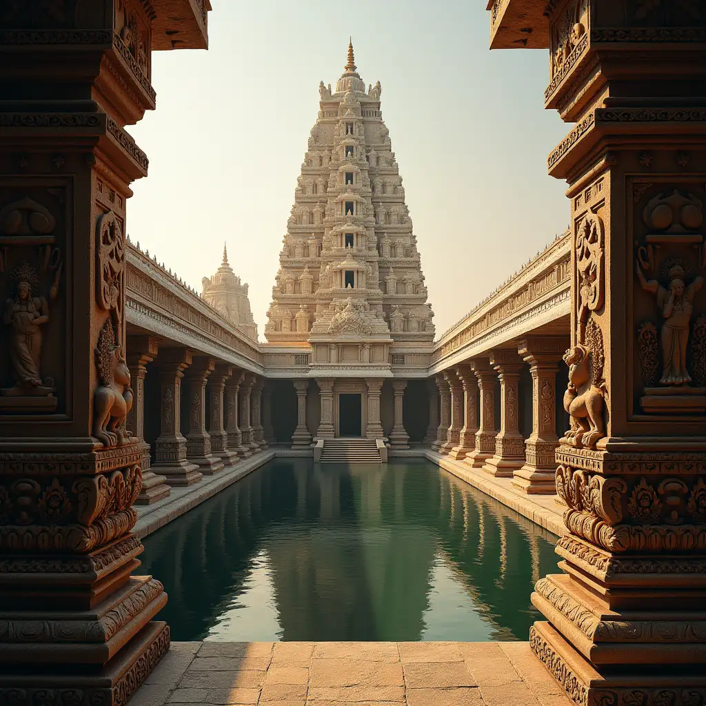 Majestic-Indian-Temple-with-Towering-Gopurams-and-Intricate-Carvings