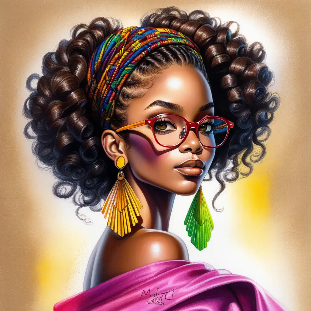 Elegant AfricanAmerican Woman in Vibrant Afrocentric Gown