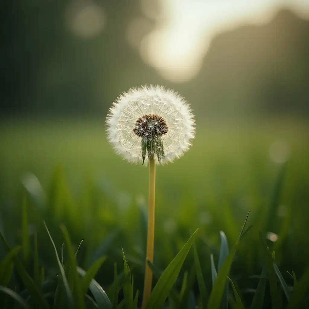 Dandelion in Russia natural photo. realistic