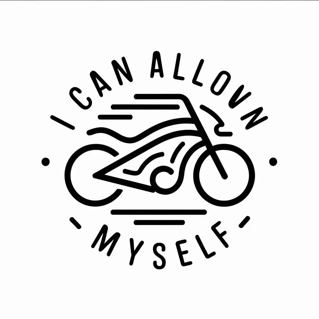 a vector logo design,with the text "I can allow myself", main symbol:Motorcycle,complex,be used in Sports Fitness industry,clear background