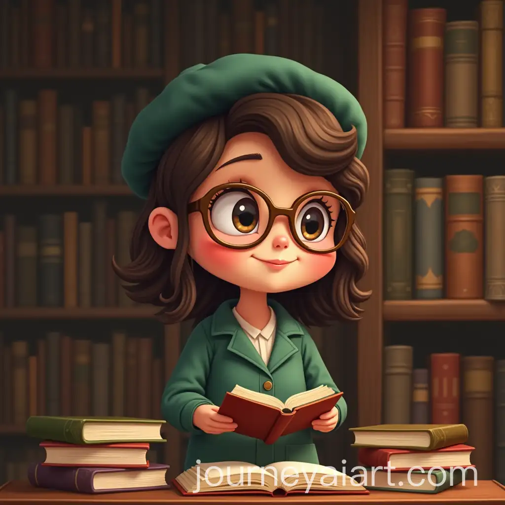 Vintagestyle-ChAI-Art-Prompt-Expansionibi-Librarian-in-an-Old-Library-Surrounded-by-Stacks-of-Books