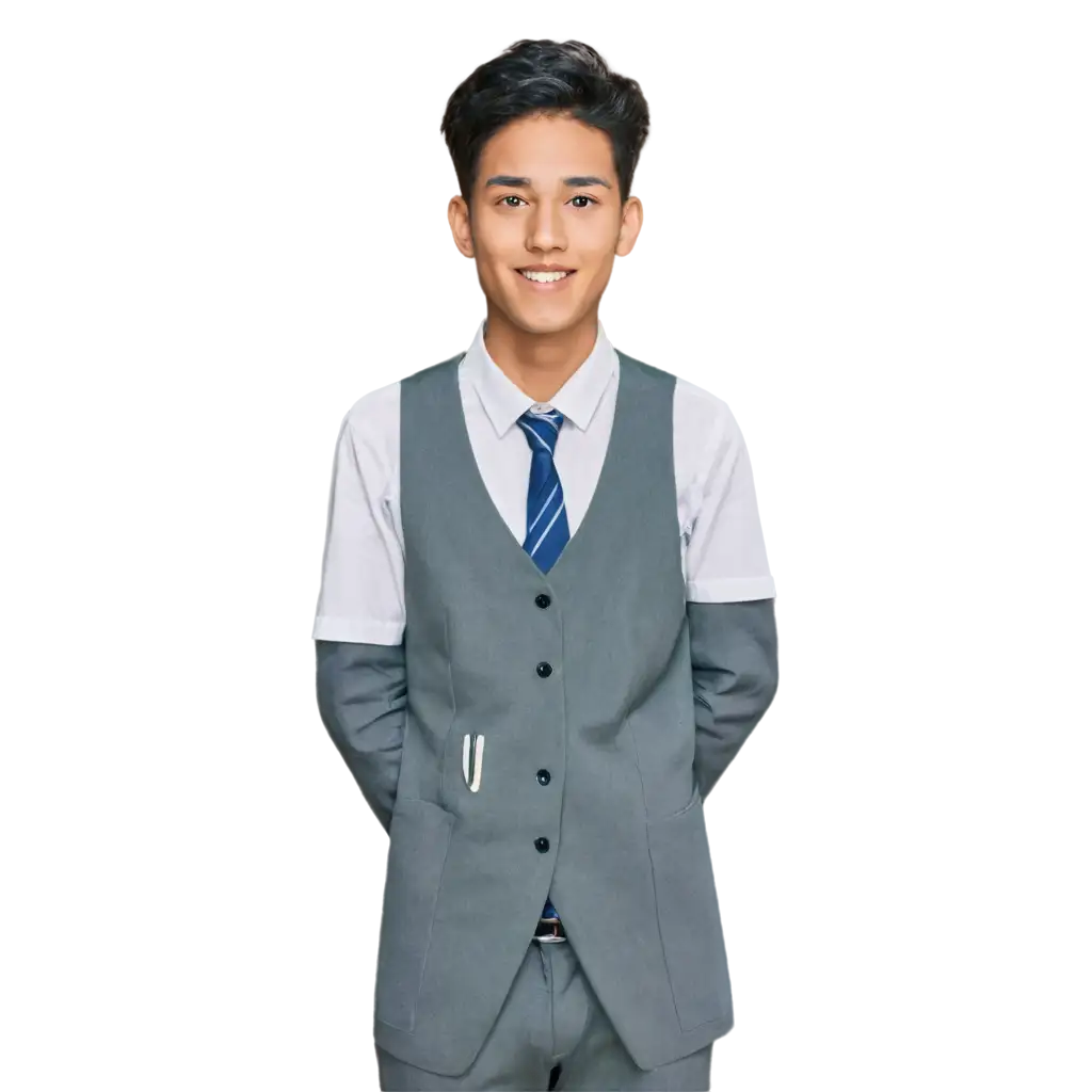 a guy wearing school uniform, attending SMK with RPL major