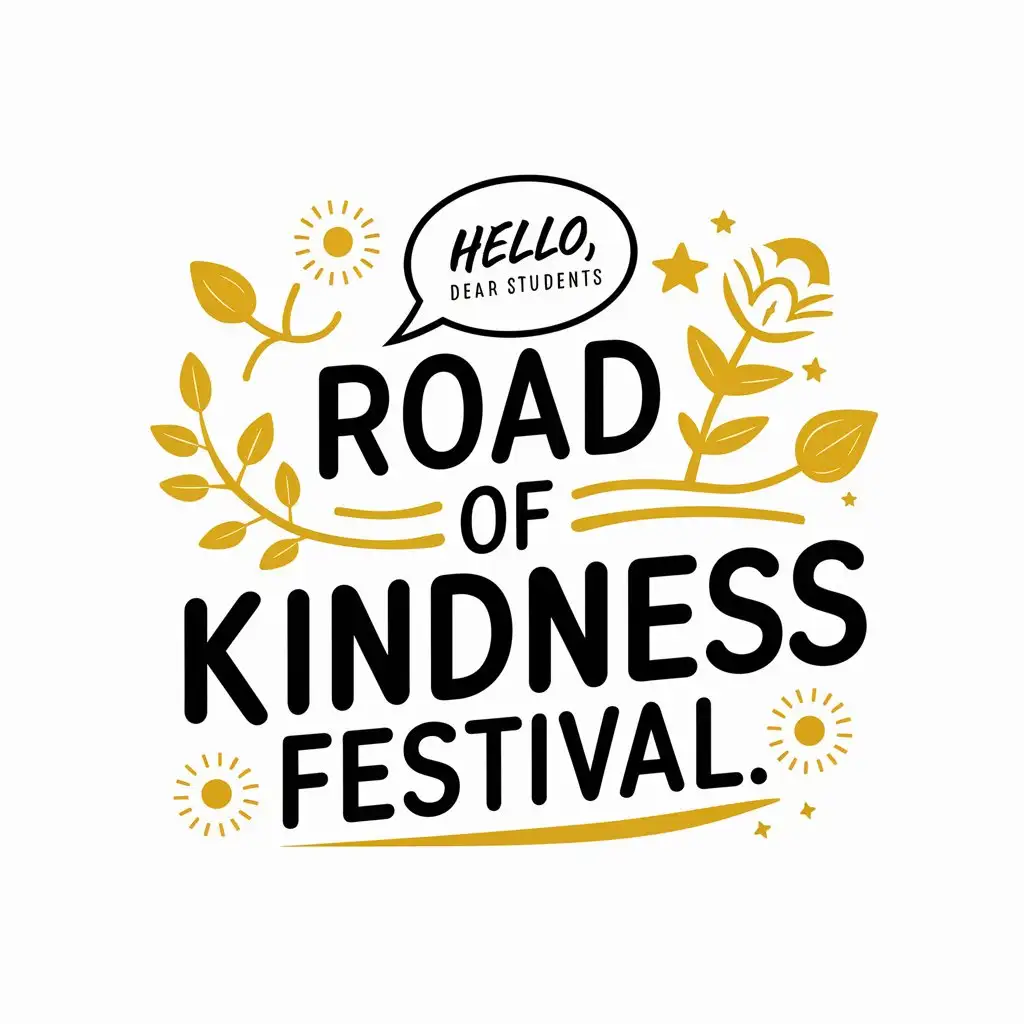 LOGO-Design-for-Road-of-Kindness-Festival-Vibrant-Colors-and-Friendly-Typography-with-Greeting-Gesture-Theme