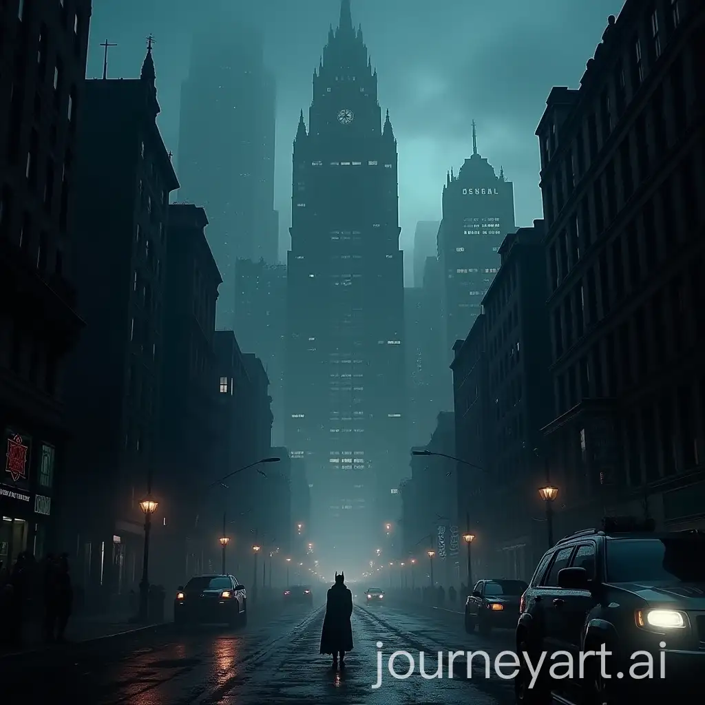 Dark-and-Mysterious-Gotham-City-at-Night-with-Neon-Lights-and-Ominous-Atmosphere