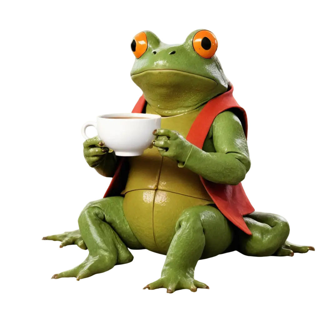 Samurai-Frog-with-Cup-of-Tea-PNG-Unique-Artwork-for-Your-Projects