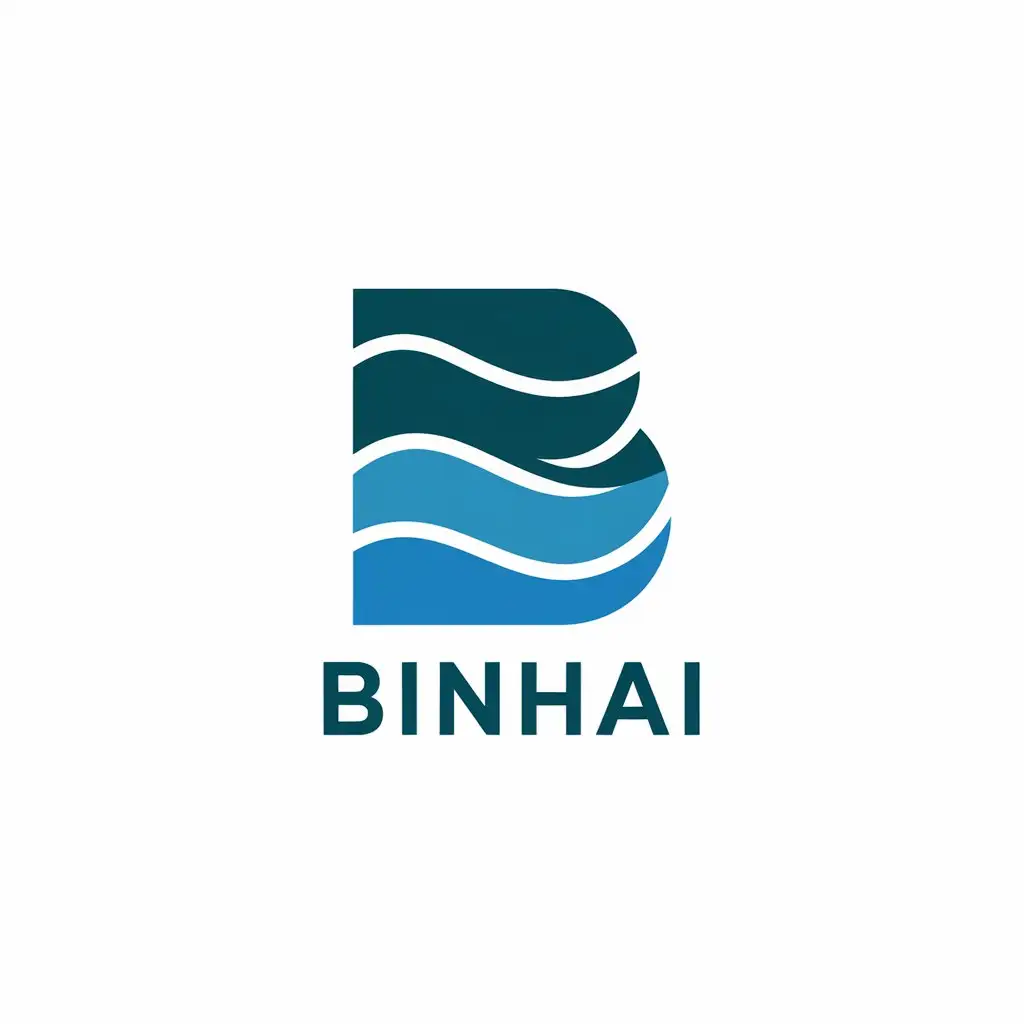 LOGO-Design-For-Binhai-Minimalistic-Waves-with-Letter-B-and-H-in-Entertainment-Industry