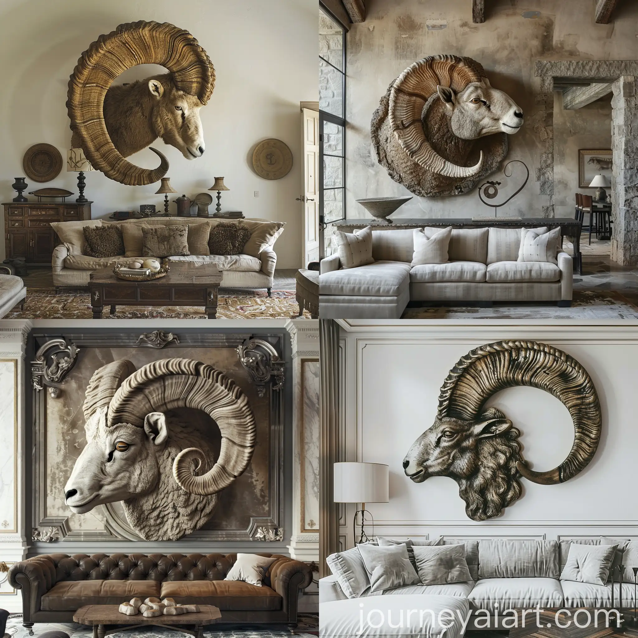 Luxurious-Mansion-Decor-Mountain-Ram-Horn-Wall-Art