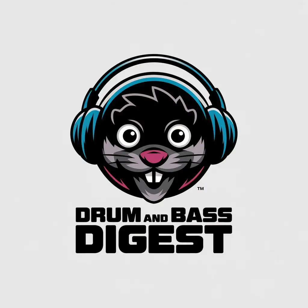 a vector logo design,with the text "drum and bass digest", main symbol:mole,Moderate,be used in Entertainment industry,clear background