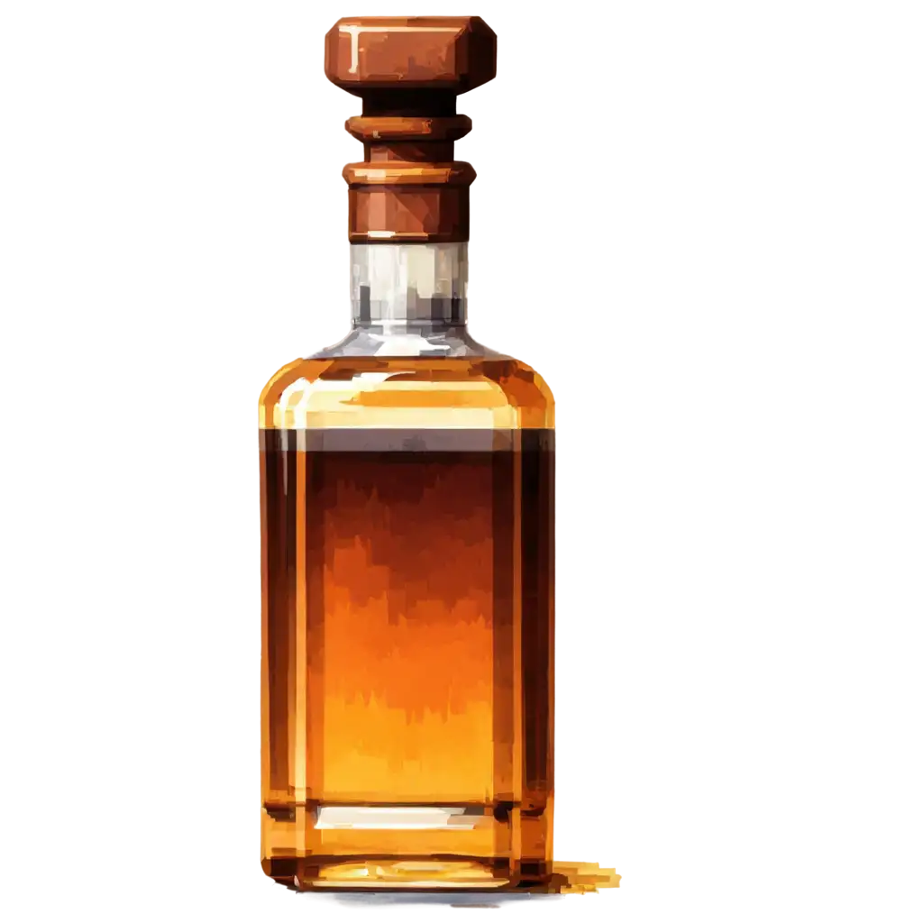 Pixel-Art-Whiskey-Bottle-PNG-HighPNG-Art-Prompt-AnalysisQuality-Image-for-Digital-Projects