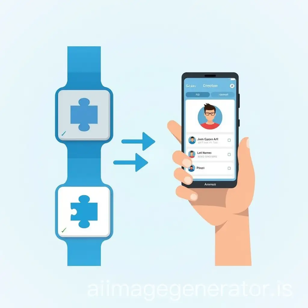 Smart-Blue-Plastic-Wristband-and-Mobile-Phone-with-IDTea-App-Interface