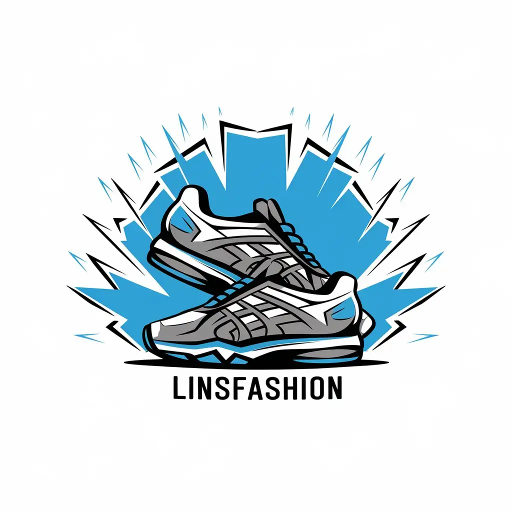 a vector logo design,with the text "linsfashion", main symbol:sports shoes,complex,be used in Others industry,clear background