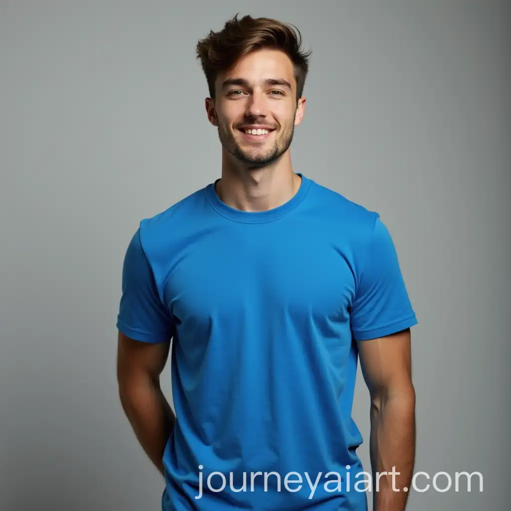 Young-Man-in-Blue-TShirt-Standing
