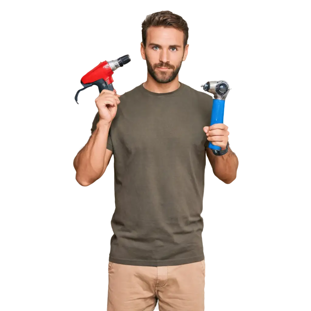 PNG-Image-of-a-Man-Holding-a-Hammer-and-Drill-Machine-in-Hands-Perfect-for-Construction-and-DIY-Themes