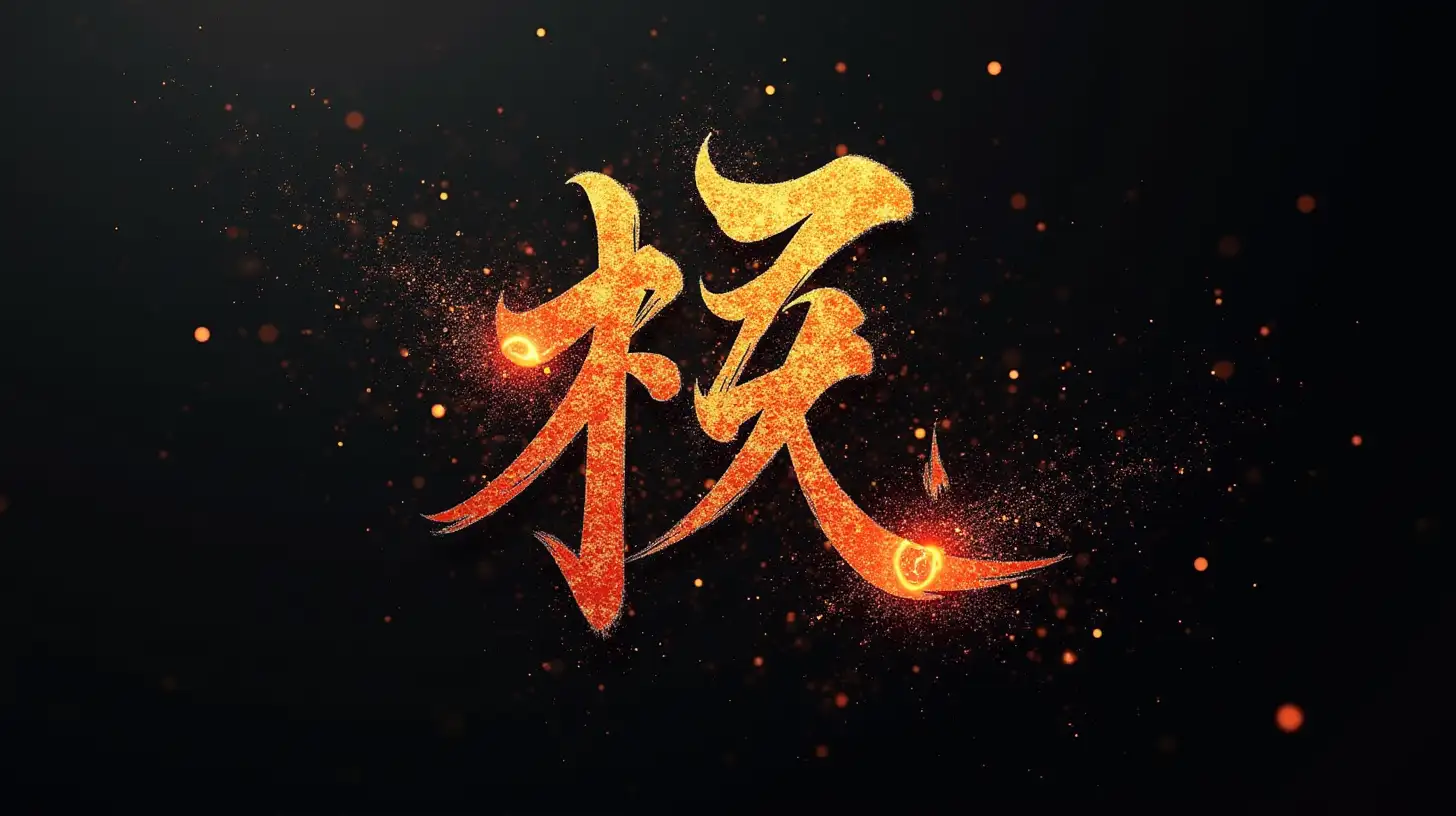 chinese letters in particles