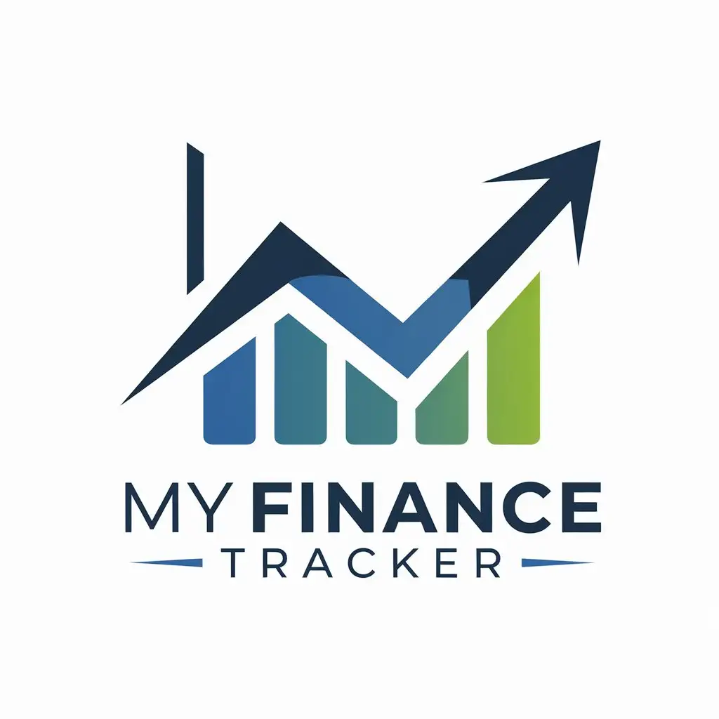 LOGO Design for myFinanceTracker Chart with Upward Motion in Blue and Green Tones for Finance Industry