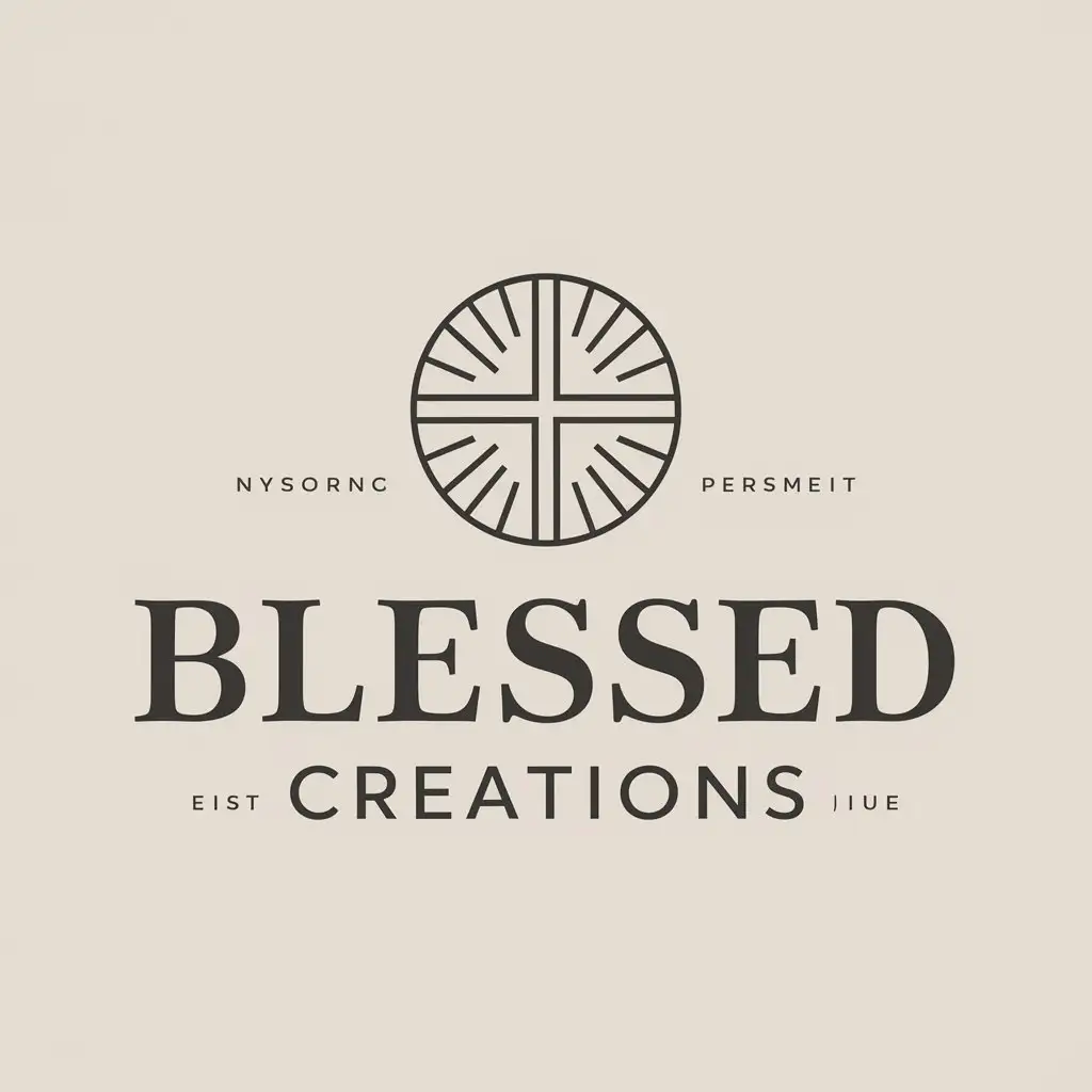 LOGO-Design-For-Blessed-Creations-Christian-Symbolism-with-a-Modern-Touch