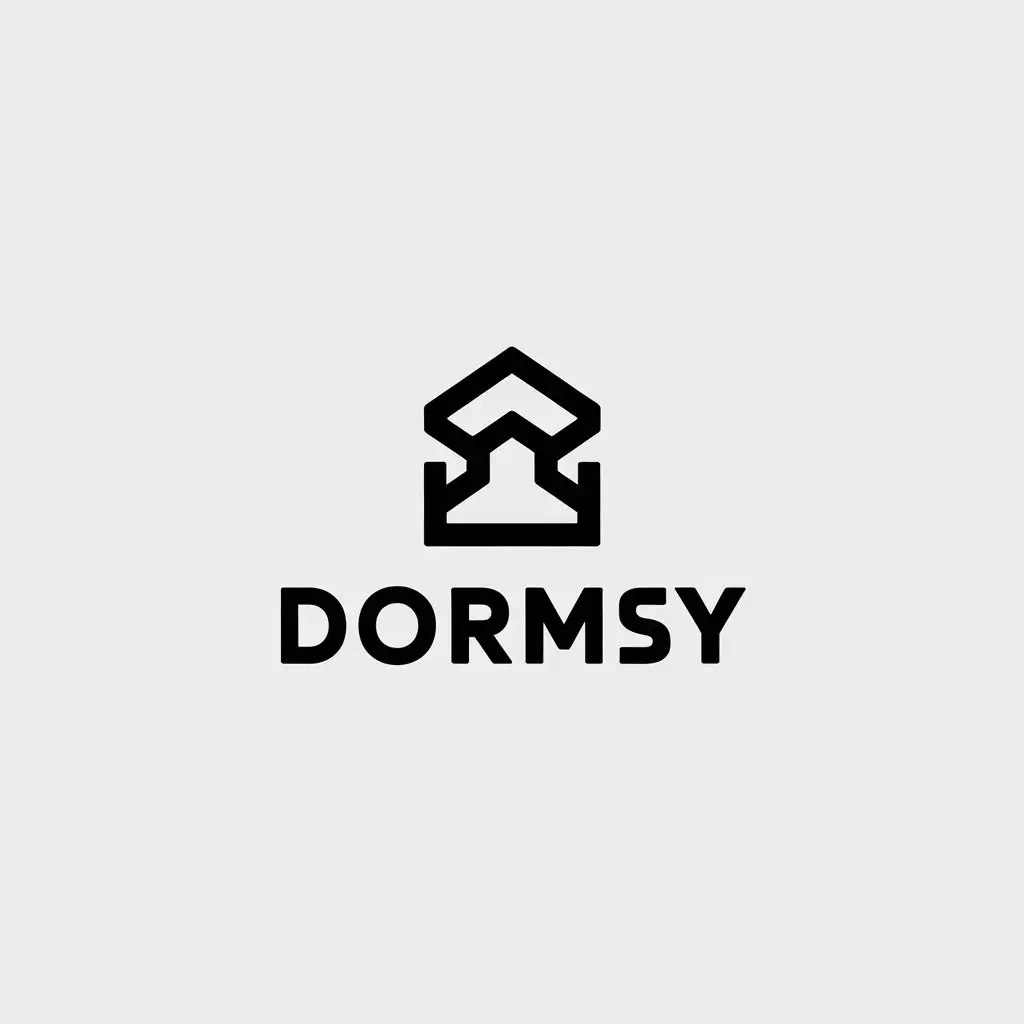 LOGO Design for Dormsy Minimalistic Home Symbol for Technology Industry with Clear Background