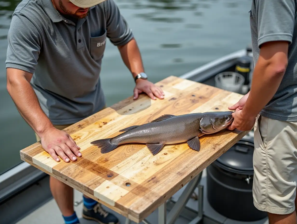 Outdoor Fish Cleaning Board for Southern Catfish Preparation