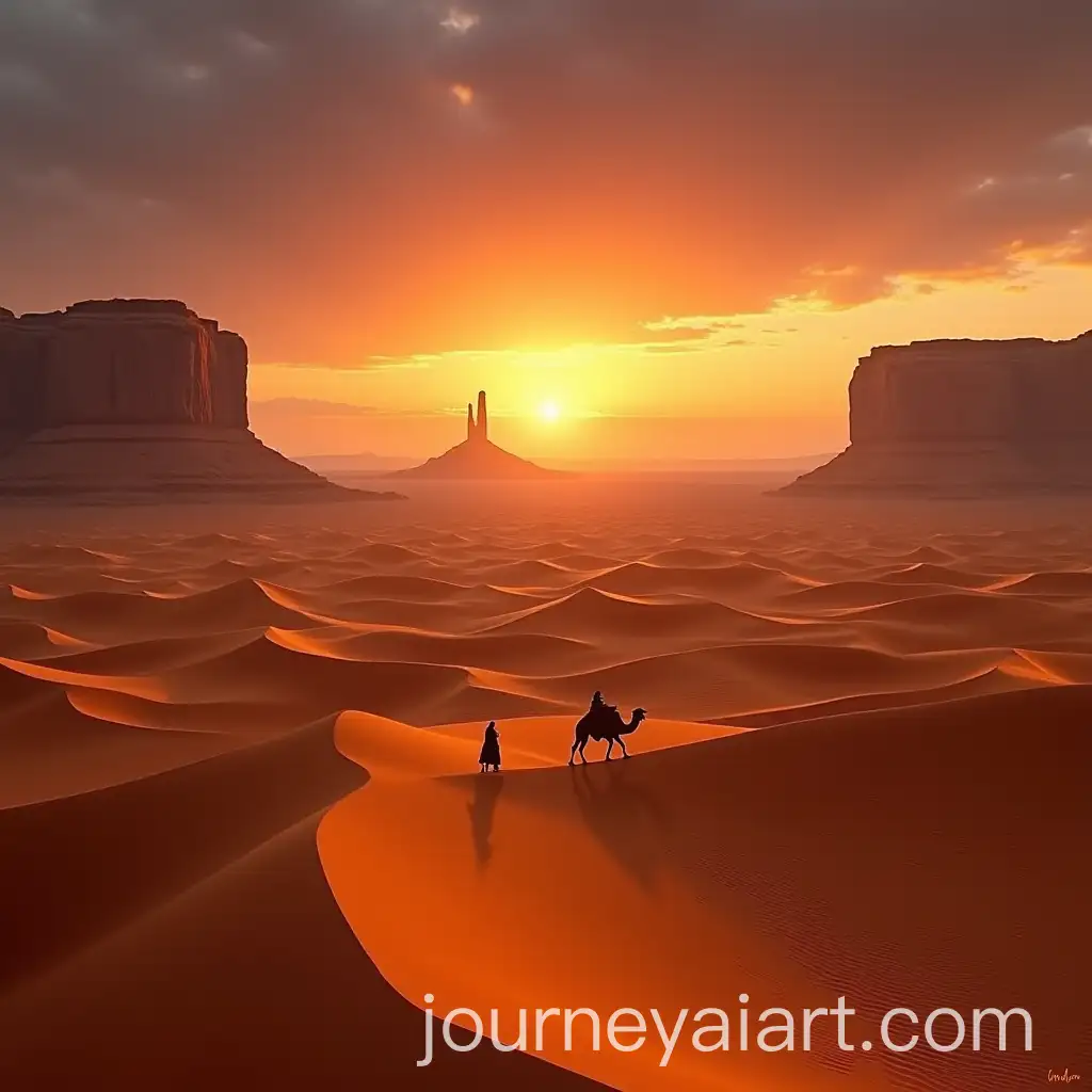 Vast-Desert-Landscape-with-Rolling-Sand-Dunes-and-Dramatic-Sunset