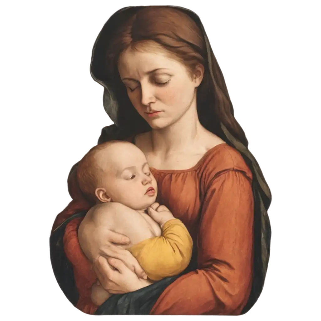 Crying-Infant-and-Mother-PNG-Art-in-Romantic-Renaissance-Style