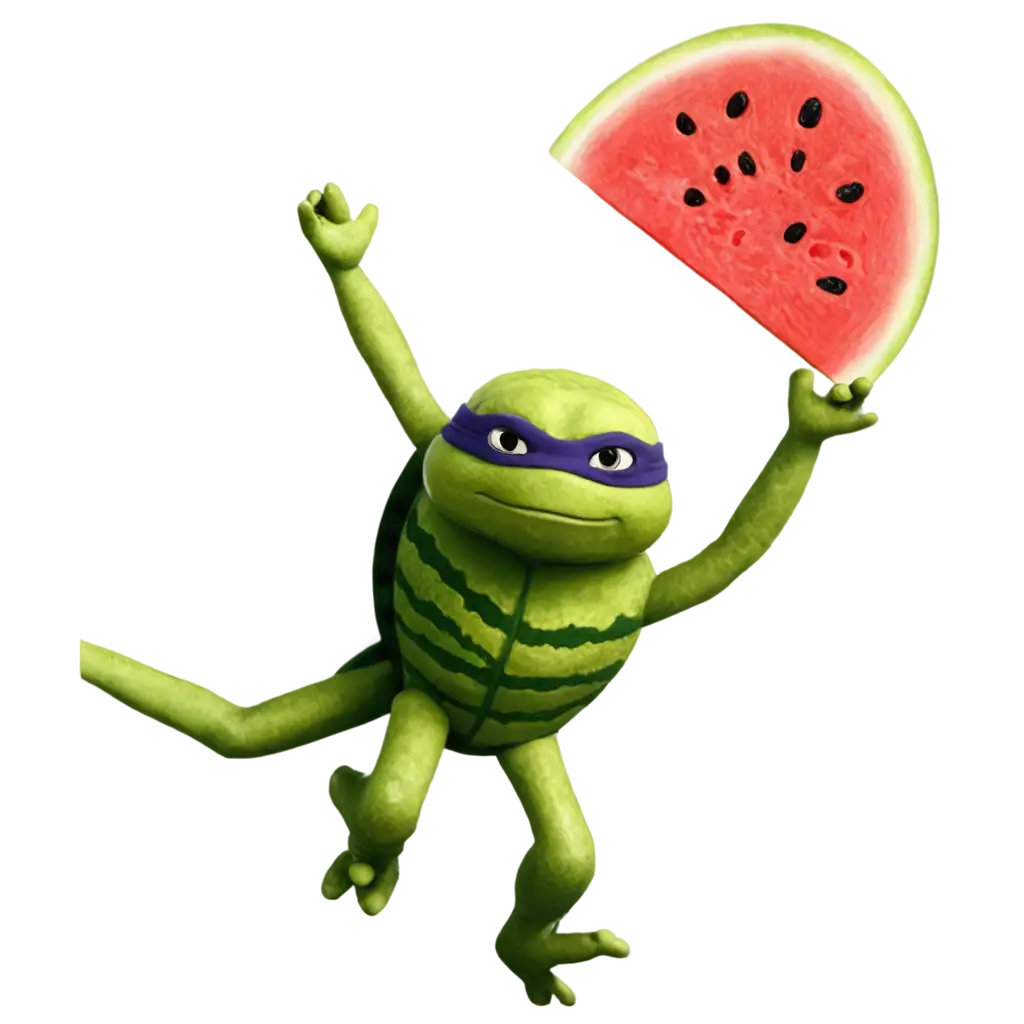 Watermelon-Flies-into-Space-on-a-Ninja-Turtle-PNG-Image-for-Creative-Adventures