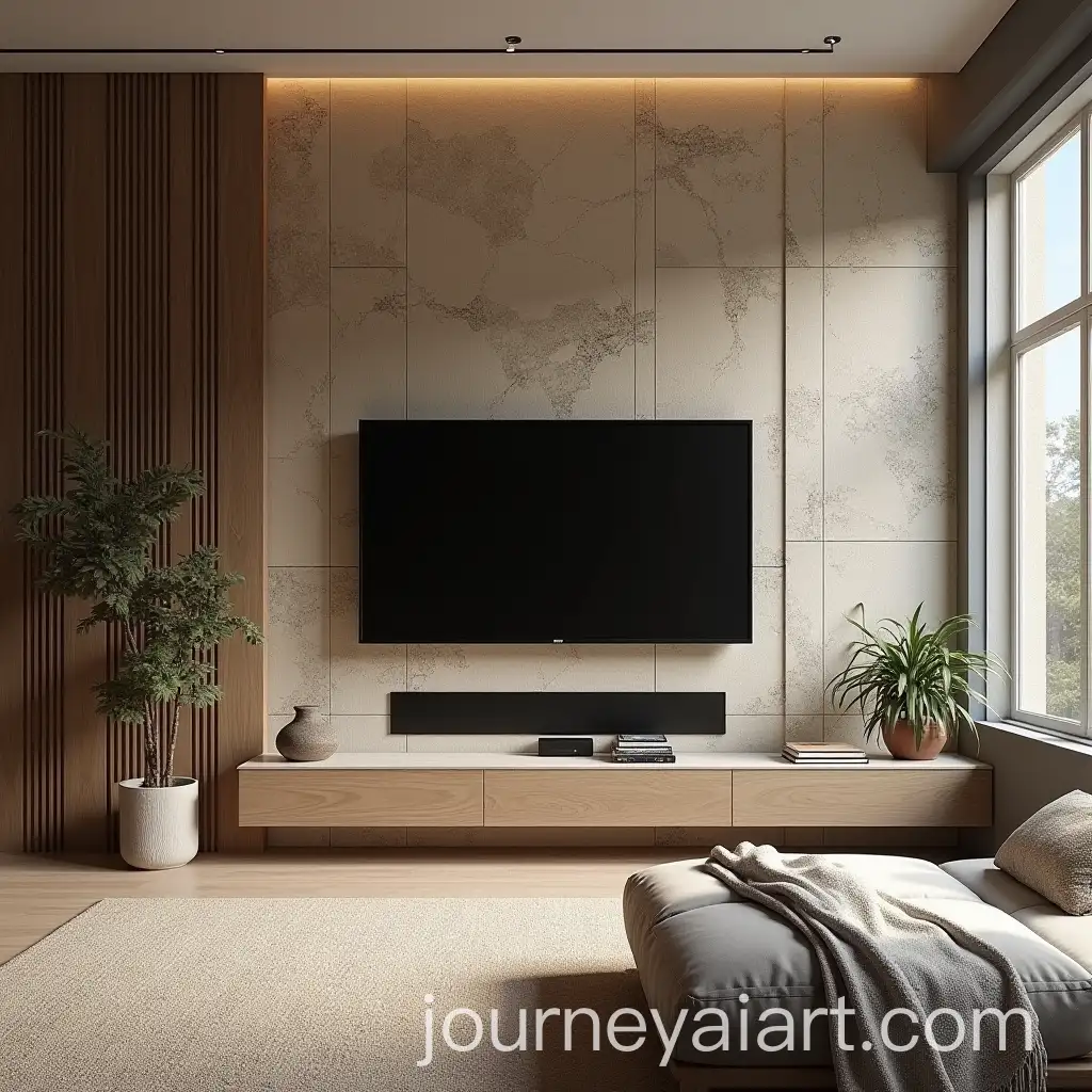 Cozy-Living-Room-withAI-Art-Prompt-Expansion-Stone-and-Wood-TV-Wall-Design
