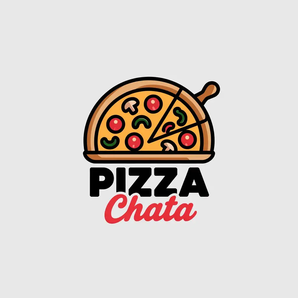 LOGO Design for Pizza Chata Vector Logo with Pizza Symbol for Restaurant Industry