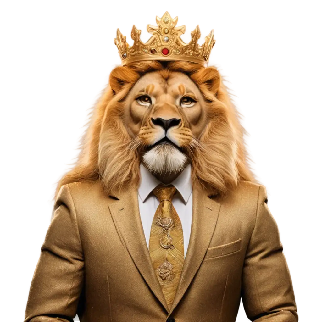 Hyperrealistic-Lion-with-Crown-PNG-Empowering-YouTube-Hero-Image-with-Gold-Glowing-Crystals