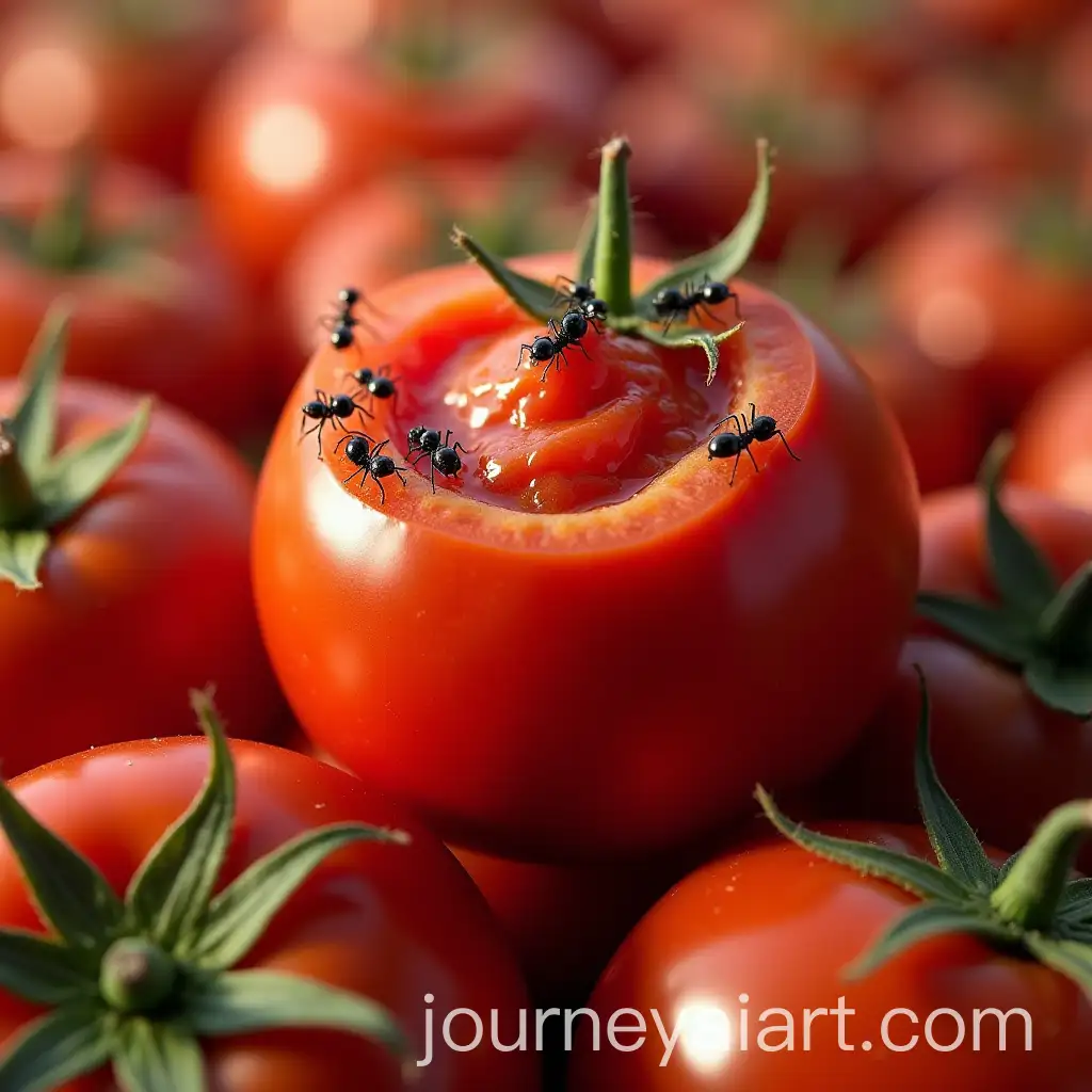 Miniature-Workers-Inside-Tomato-Paste-Factory-Producing-and-Mixing-Tomato-Paste