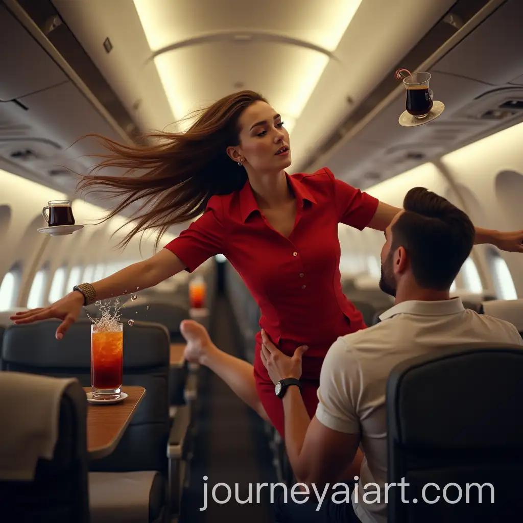 StunningAI-Image-Prompt-Expansion-Flight-Attendant-and-Passenger-Floating-in-Air-During-Turbulence