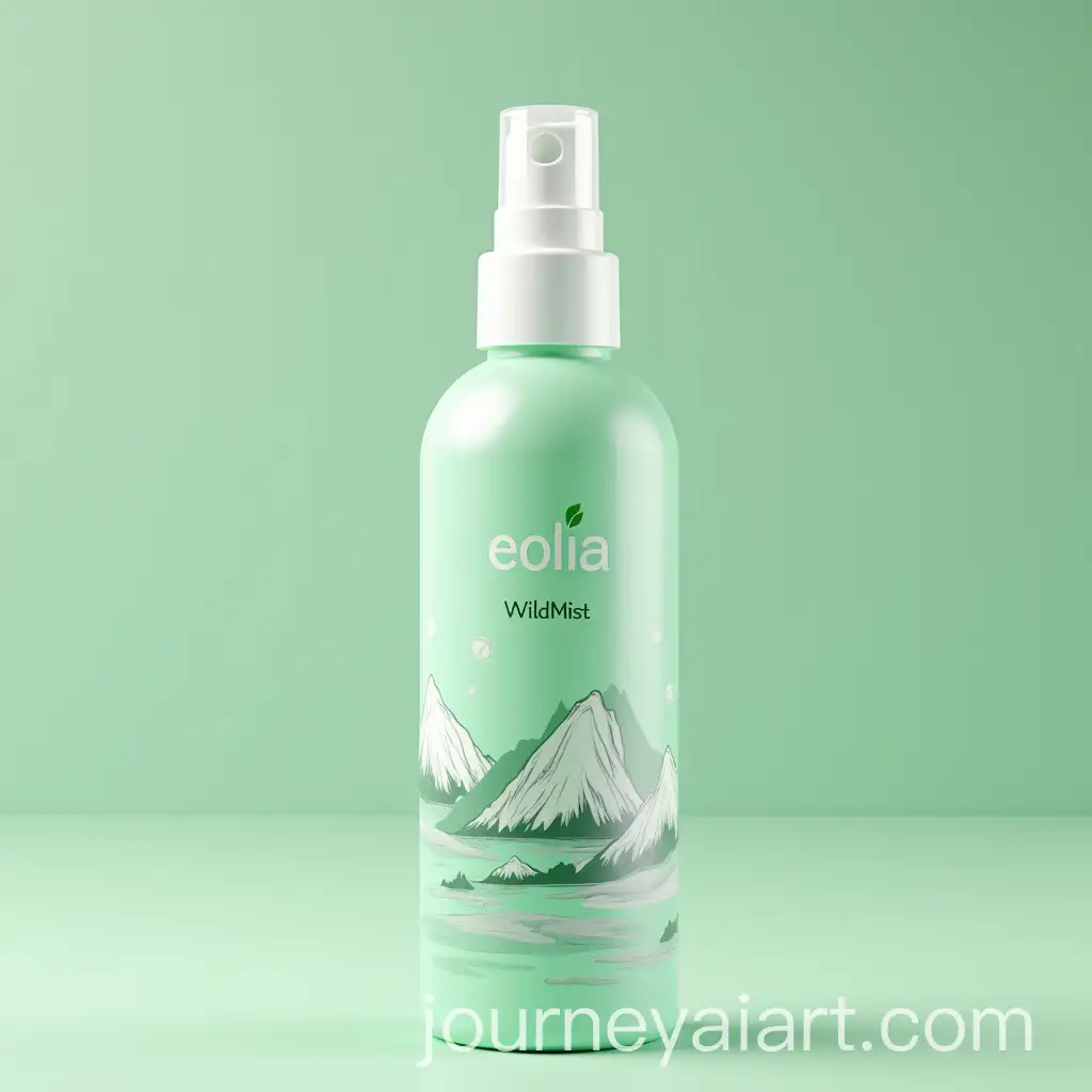 Eolia-WildMist-Light-Green-Bottle-with-Continuous-Atomizer-Amidst-Mountains-and-Beach