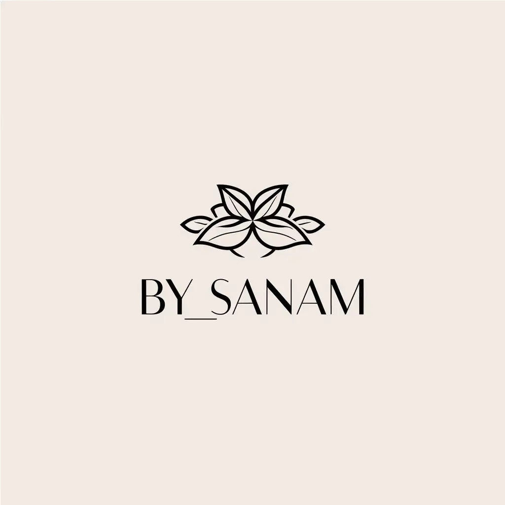 LOGO Design for bysanam Minimalistic Flower Symbol for Beauty Spa Industry with Clear Background