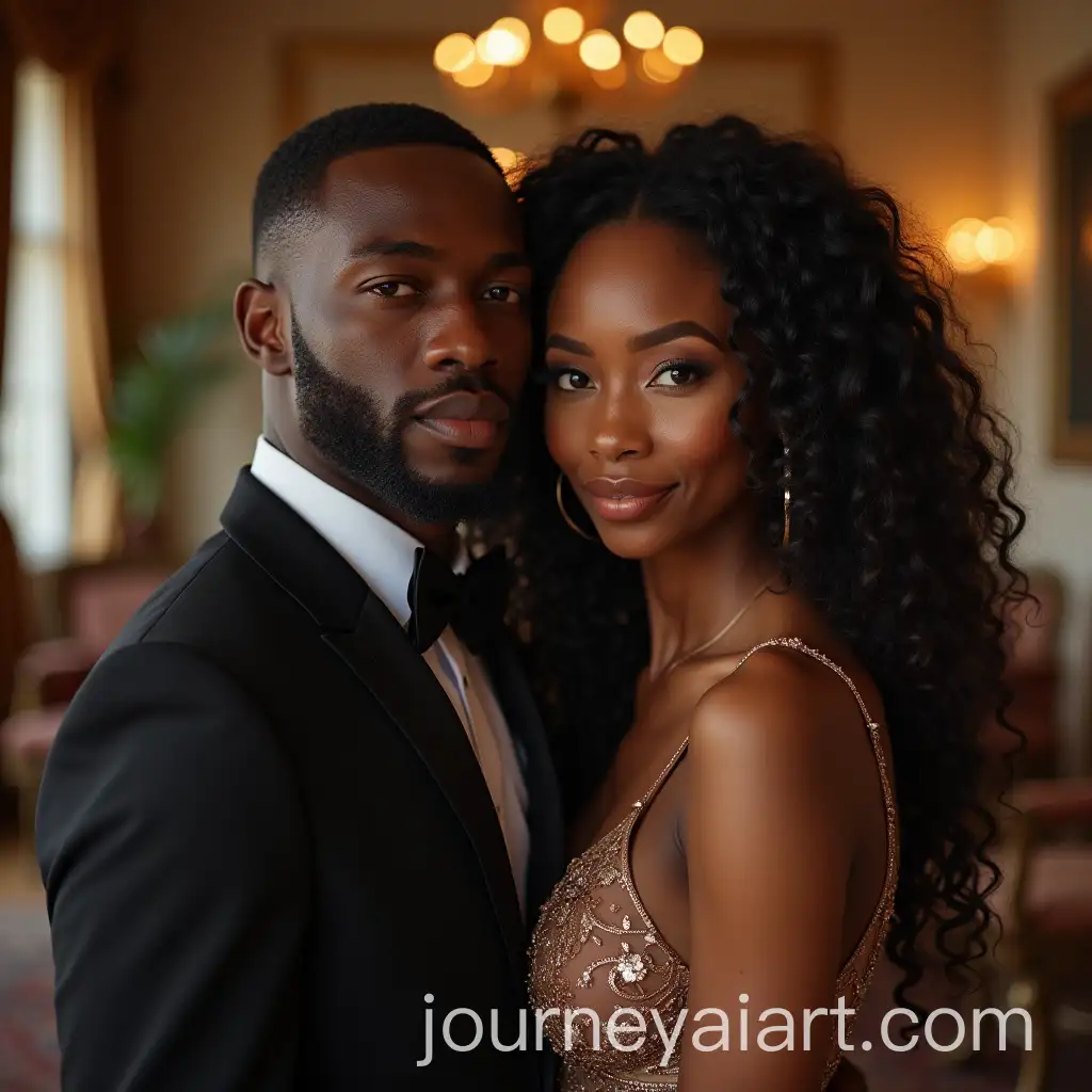 Elegant-Black-Couple-in-a-Luxurious-Mansion