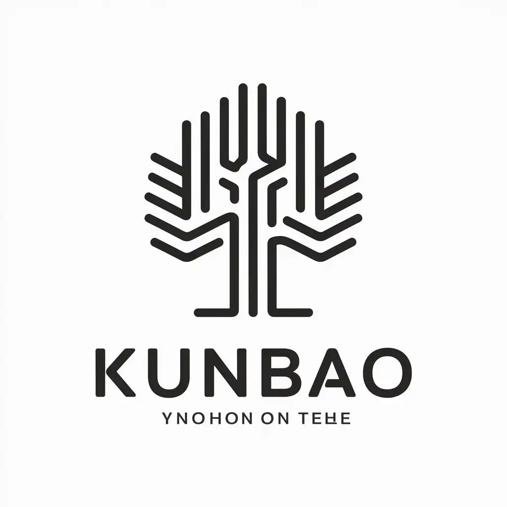 a vector logo design,with the text "Kunbao", main symbol:big tree/electronic,Moderate,be used in Technology industry,clear background