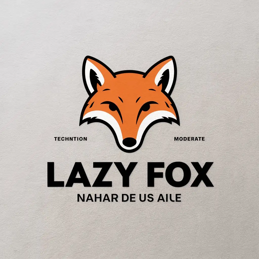 a vector logo design,with the text "Lazy fox", main symbol:fox, lazy, technology, creation,Moderate,be used in Internet industry,clear background