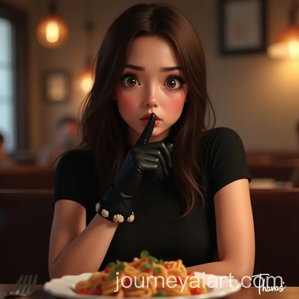 Surprised-Woman-Reacting-to-Plate-of-Food-in-Cozy-Restaurant-Setting