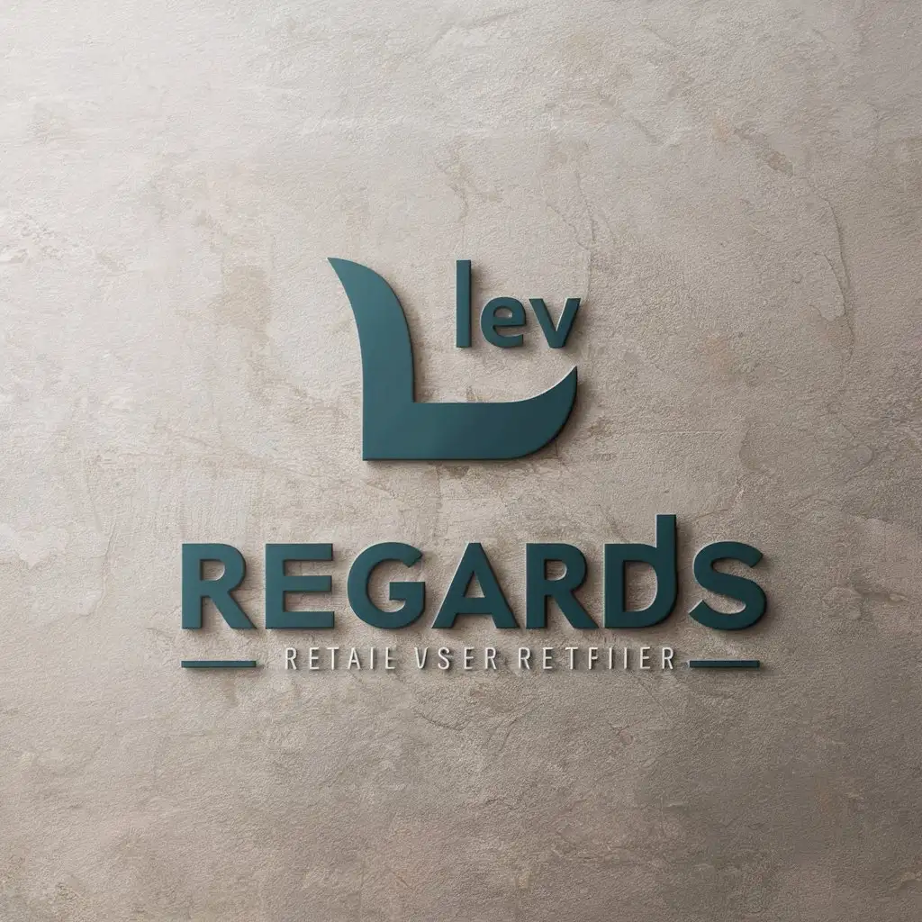 a vector logo design,with the text "Regards", main symbol:Lev,Moderate,be used in Retail industry,clear background