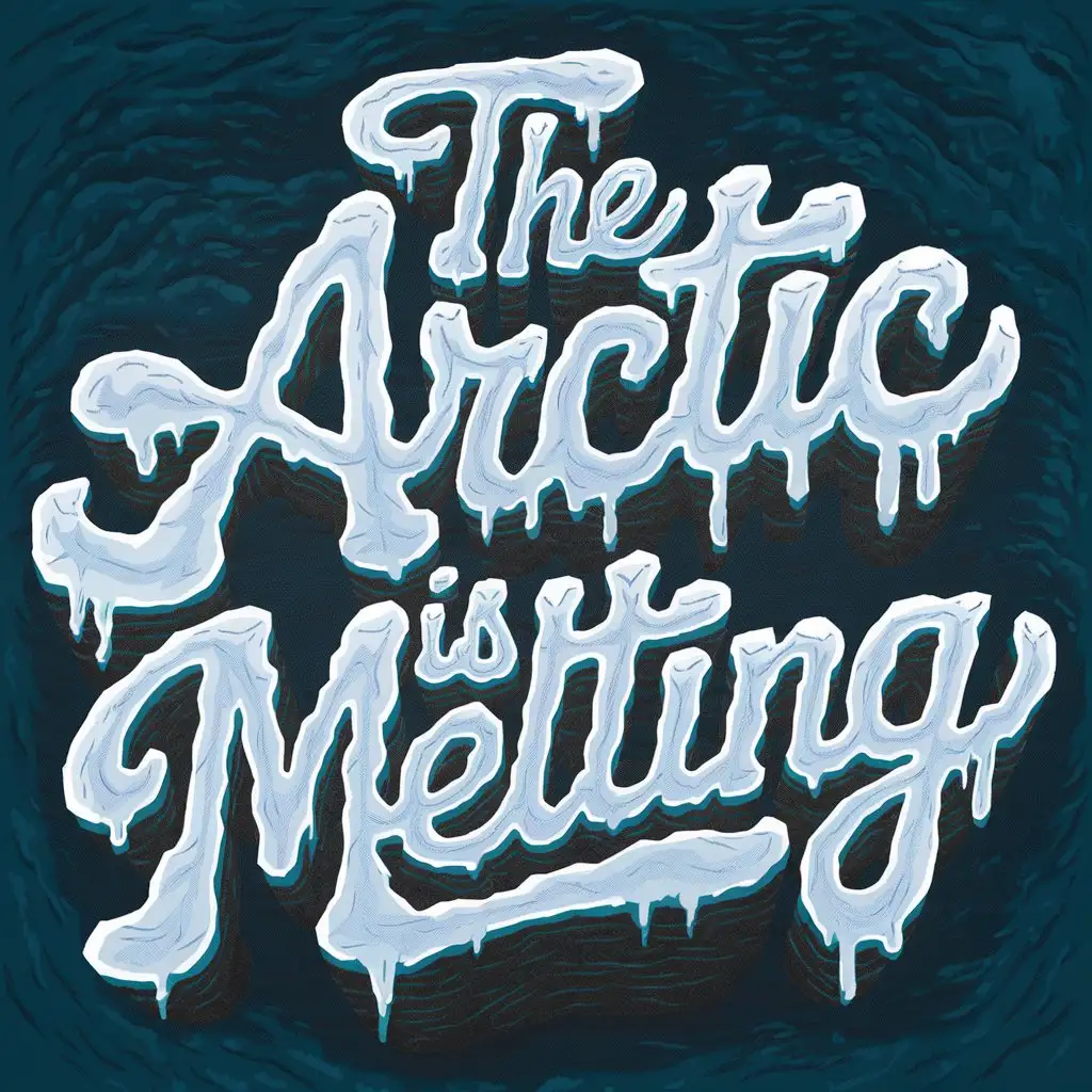 Impactful-Typographic-Art-Depicting-Arctic-Melting-with-Ice-Elements