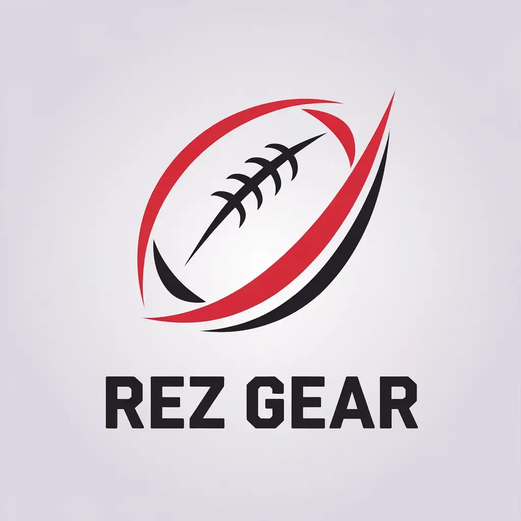 LOGO Design for Rez Gear Football with First Nations Style Action in Red Black for Sports Fitness Industry