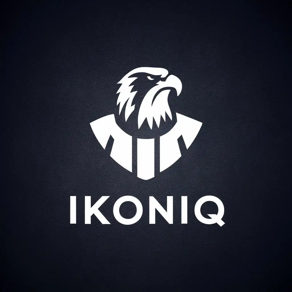 LOGO Design For IKONIQ Minimalistic Vector Eagle Head and Chest in White