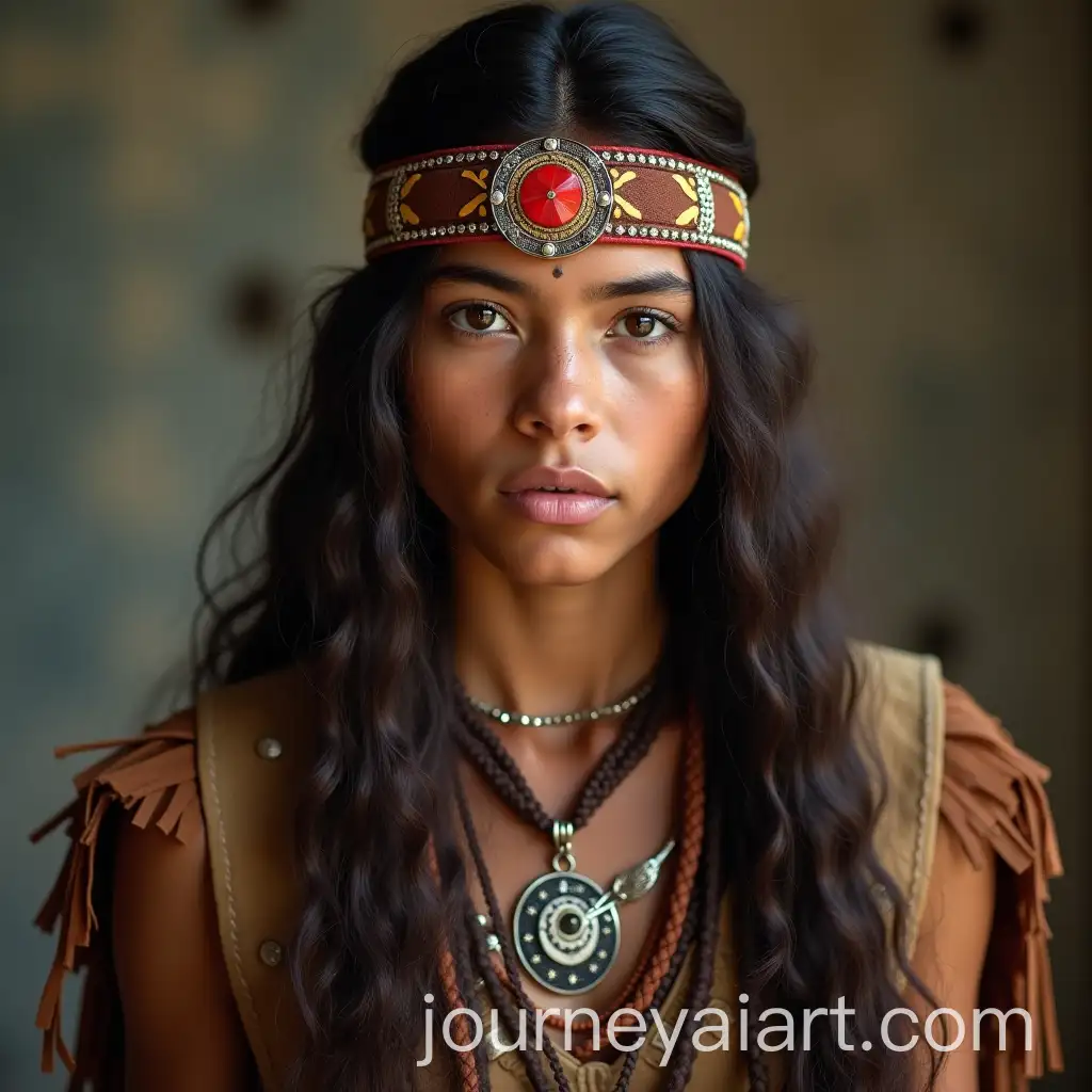 Young-Indian-Warrior-in-Traditional-Armor