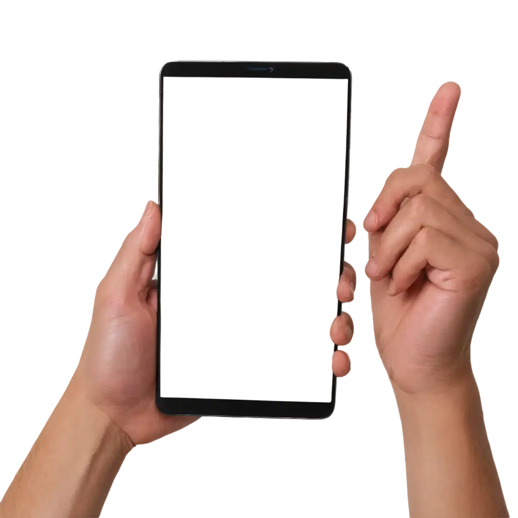 Transparent-PNG-Image-of-a-Hand-Holding-a-Mobile-Phone-Horizontally-with-Transparent-Screen