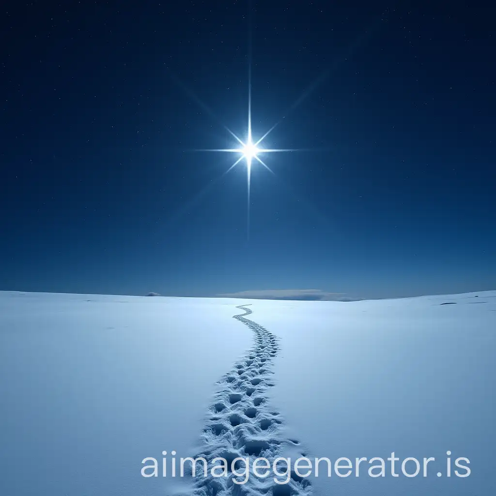 Footprints-on-Snowy-Path-Leading-Toward-NorthAI-Image-Prompt-Expansion-Star-in-Starry-Sky