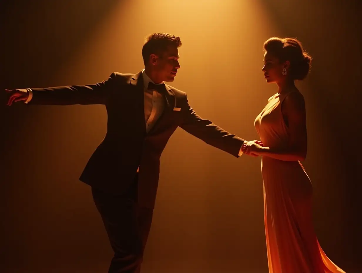 Latino-Dancer-in-Spotlight-and-Backstage-Diva-in-Retro-Style