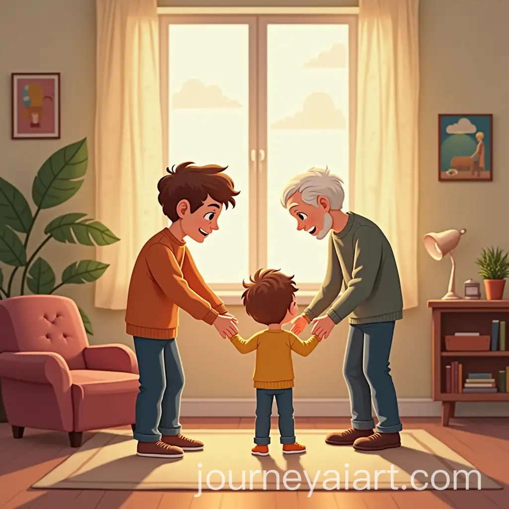 Three-Sons-and-Their-Elderly-Father-at-Home