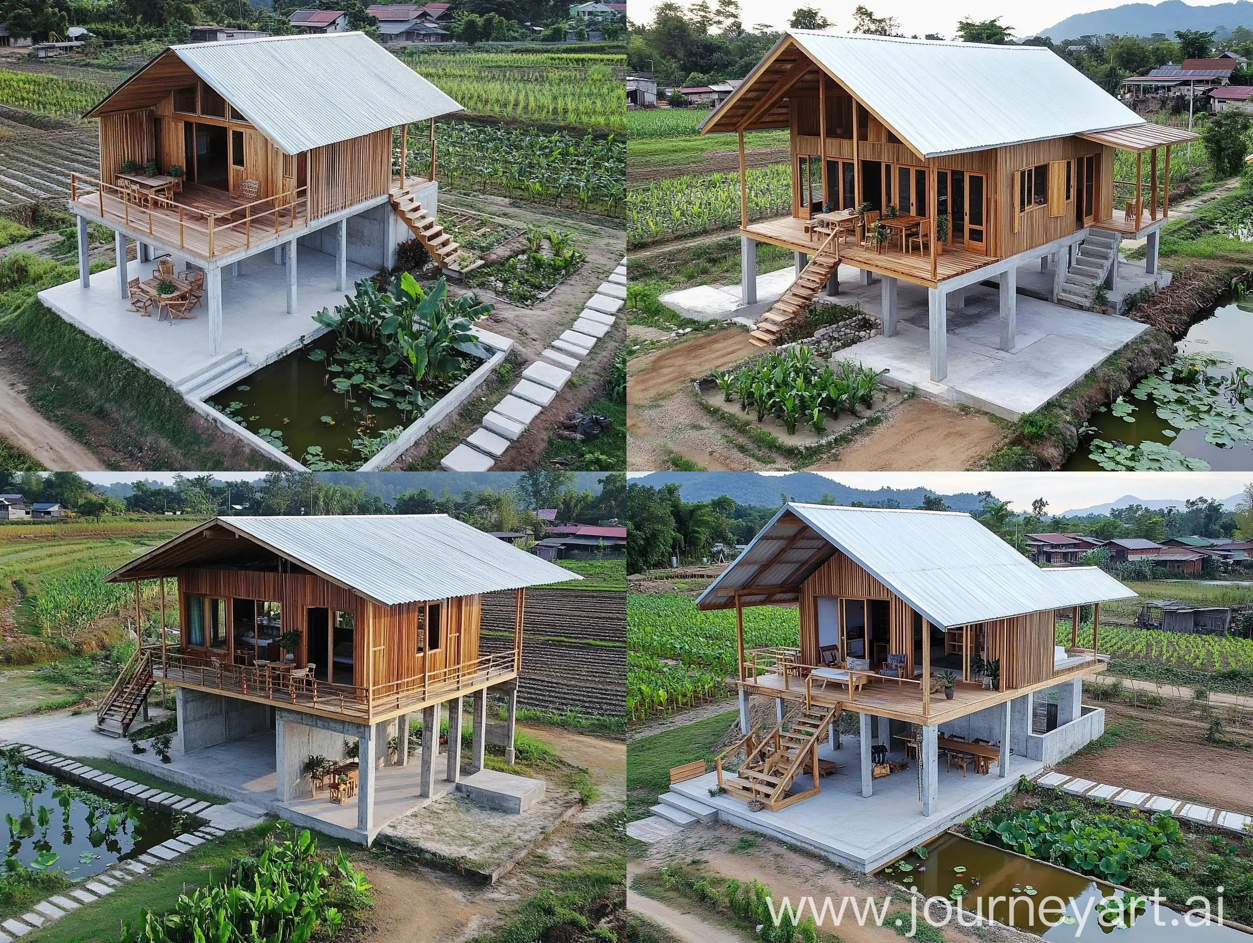 Rural-Thai-Houses-with-Wooden-Decks-and-Vegetable-Gardens