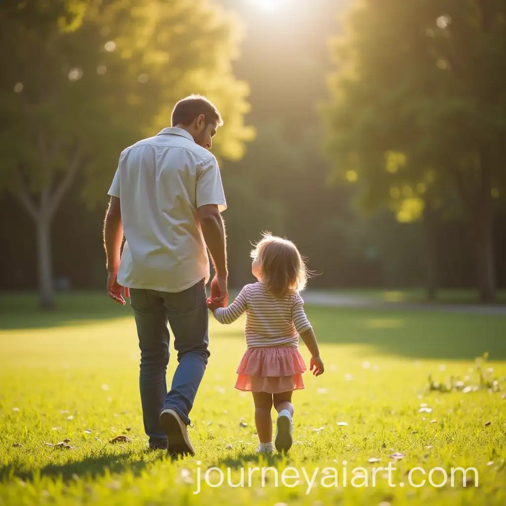 Father-and-Child-Enjoying-aAI-Image-Prompt-Expansion-Walk-in-the-Park-on-a-Sunny-Day